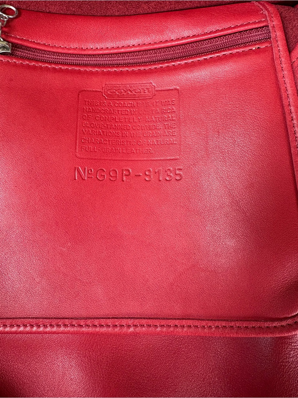 Vintage Coach Red Leather Flap Bag 9135 - Picture 7 of 7